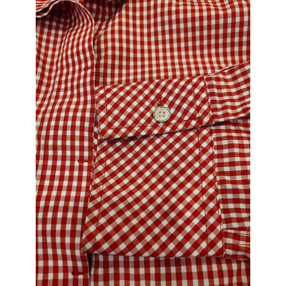 Chic Fil A Team Style Uniform Shirt Womens L Red Checks Gingham Long Sleeve - Picture 4 of 9